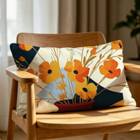 Housse de coussin rectangulaire double face personnalisable en peluche orange nordique pour canapé de salon