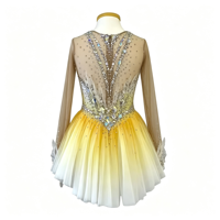 Robes de patinage artistique et de danse sur glace personnalisées de haute qualité en spandex/nylon pour filles et enfants