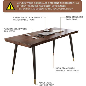 <span class=keywords><strong>Escritorio</strong></span> de pie de estilo Simple moderno de 55 \ "<span class=keywords><strong>para</strong></span> el hogar, oficina, dormitorio, tablones de madera maciza con patas de Metal negro, <span class=keywords><strong>escritorio</strong></span> de ordenador de estudio - Product Image 6