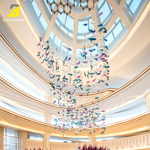 Lustre LED Dynamique en Forme de Banc de Poissons - Luminaire Suspendu Personnalisé et Coloré pour Atrium d'Hôtel et Centre Commercial - Product Image 2