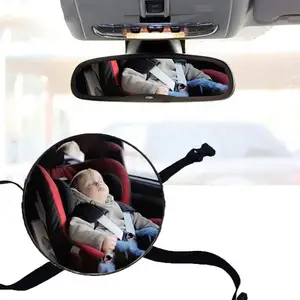 SUNNUO Round Acrylic Centerpiece Mirror Plastic Convex Mirror Interior Accessories Rear View Back Seat Baby Car Mirror