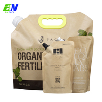 Pochettes souples Doypack en papier kraft compostable et recyclable de 3,2 L avec bec verseur pour jus, boissons, liquides de lavage et détergents