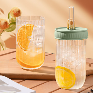 Minimalist Glass Water Bottle With Straw Portable Tea Cup For Travel Summer 2023 - Product Image 2