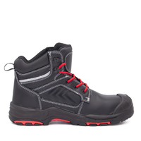 Botas de Seguridad al por Mayor, Botas de Trabajo con Puntera de Material Compuesto y Cuero Genuino, Suela de Goma PU para la Industria de la Construcción