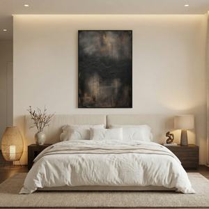 Peinture abstraite en gros noir et or veiné, œuvre d'art décorative pour la maison, grande toile décorative, arts décoratifs grand format faits à la main pour mur - Product Image 2