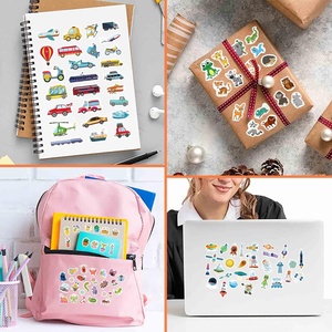 Pacchetto di adesivi personalizzati per bambini con temi inclusi animali, le auto spaziali fioriscono le creature marine e la pellicola spessa più impermeabile - Product Image 5