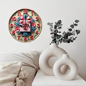 Living Room Wall Silent Wood Made Home Decor Round Wooden Wall <b>Clock</b> 25cm - Product Image 1