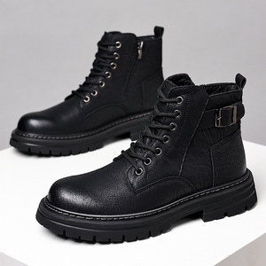 Botas de Trabajo para Hombre, Modelo 2026, Forradas de Lana, Estilo Británico Retro, Cálidas para Invierno, Versátiles, de Cuero - Product Image 2
