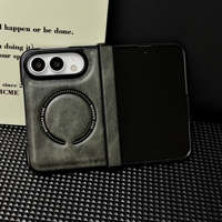 Étui de téléphone magnétique en cuir texturé de style professionnel pour iPhone Ultra, étui de protection pour Apple 18 Fold, coque pour écran pliable
