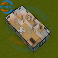 WinFair Luxe 40Ft Mobile Pliant Expansible Préfabriqué Petite Maison Expédition 2 Chambre Conteneur 40 Pieds Haute Cube Maison Modèle