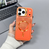Casing Ponsel Anti Benturan dengan Bingkai Kamera Magnetik, Lapisan Cat Metalik Mewah untuk Apple iPhone 18 Pro Max/17 Air/16 E/15 Plus