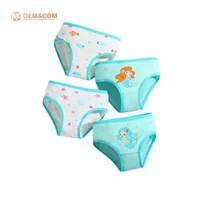 Culottes et sous-vêtements en coton respirant pour filles, motif sirène mignon, collection 2026 M&F, disponibles en OEM/ODM, vente chaude