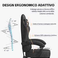 Chaise de jeu à ressorts haute résilience pivotante à 360° réglable en hauteur avec appui-tête et soutien lombaire
