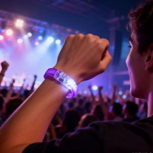Custom Logo Multi Color Flashing Luminous Pvc Battery Operated Night Running Concert <b>Bar</b> Party <b>Led</b> <b>Light</b> up Bracelet - Product Image 2