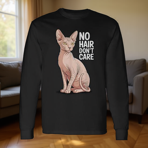 T-shirt à manches longues pour chat Sphynx, No Hair Don't Care - Product Image 3