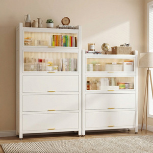 ตู้เก็บของเหล็กหลายชั้น สำหรับจัดเก็บของเล่นอเนกประสงค์ ป้องกันฝุ่น ป้องกันแสงแดด สำหรับระเบียง แบบตั้งพื้น รูปทรงสี่เหลี่ยมผืนผ้า - Product Image 1