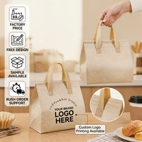 Sac isotherme personnalisé en aluminium non tissé avec logo, pour la livraison de nourriture, imperméable, réutilisable, pour les plats à emporter