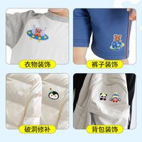 Nouvelle broderie thermocollante et autocollante mignonne en forme de dirigeable, fusée, panda, pingouin pour la décoration des vêtements, sacs et chapeaux d'enfants