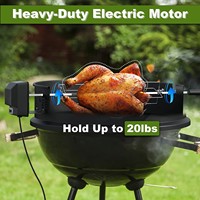Kit d'accessoires pour barbecue extérieur en acier robuste, avec anneau de rôtissoire pour poulet et dinde, pour grillades au charbon de bois