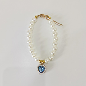 Collier pour animaux de compagnie, collier de perles pour chat, collier pour chien, ras-de-cou, pendentif cœur vintage, écharpe mignonne pour chat et chien. - Product Image 2