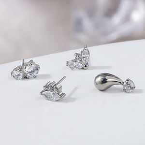 Toposh <span class=keywords><strong>prix</strong></span> d'usine en gros en stock hypoallergénique clou d'<span class=keywords><strong>oreille</strong></span> Zircon conque Labret F136 titane <span class=keywords><strong>Piercing</strong></span> bijoux - Product Image 2