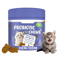 VitaFit Probiotique Santé Digestive Chat Sans Céréales Haute Teneur en Protéines 2.5G Friandises Tendres à Absorption Rapide pour Digestion Sensible