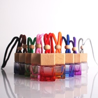 Bouteilles en verre carrées de 8 ml pour diffuseur de parfum, parfum de voiture pour climatiseur, flacon vide à suspendre pour voiture, désodorisant