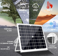 AISmartlink 25W18V, Dispositivo Solar Fotovoltaico Antirrobo para Vehículos y Embarcaciones, Panel Solar + Controlador, Batería, Soporte en Forma de U