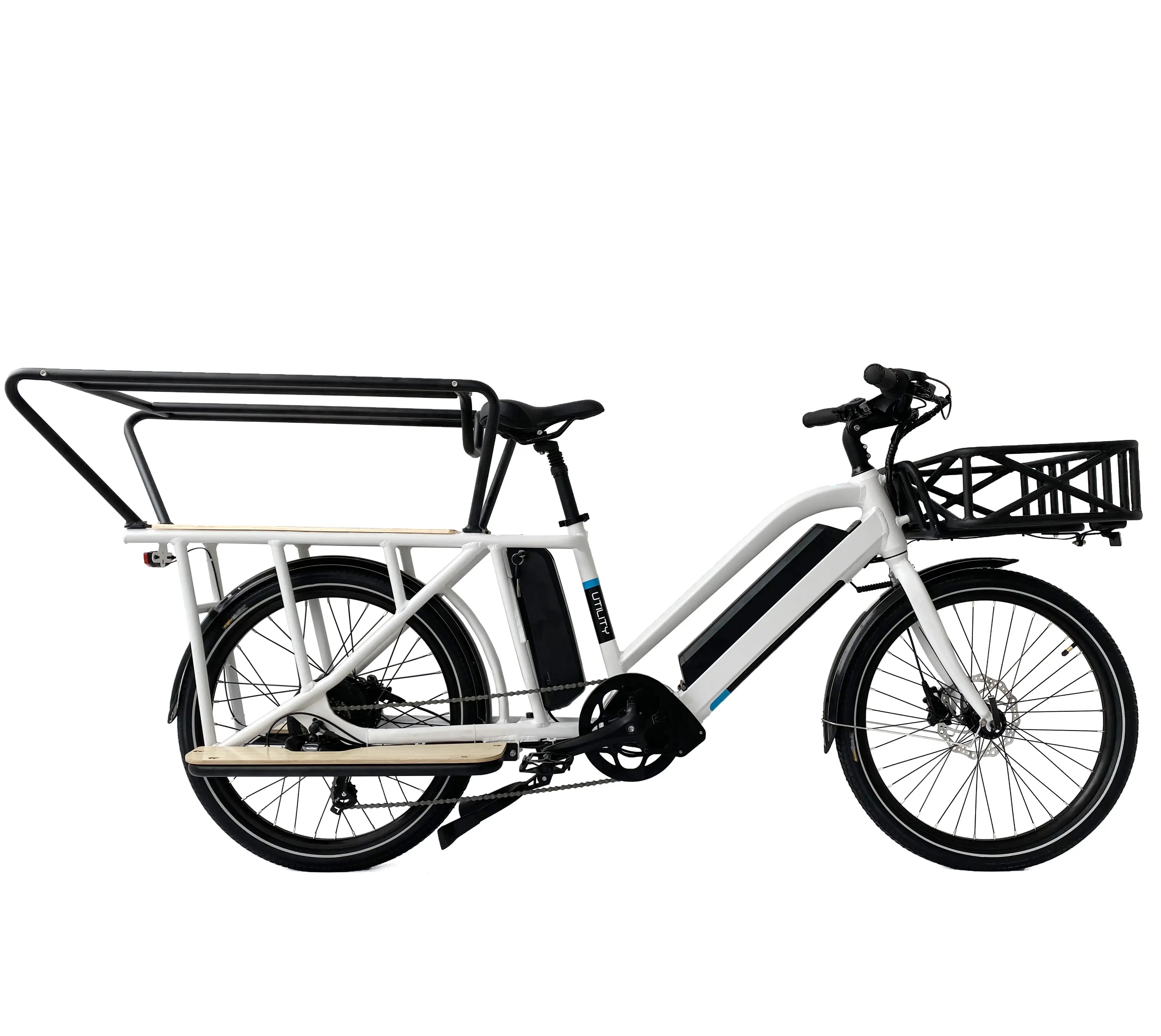 48V 500W Lading Elektrische Fiets Lange Afstand Dual Batterij Bafang Bagagedrager Kind Vangrail 48V 500W Elektrische E-Cargo Fiets