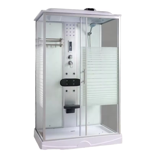 <span class=keywords><strong>Cabine</strong></span> de <span class=keywords><strong>douche</strong></span> hammam moderne en verre transparent noir <span class=keywords><strong>90x90</strong></span> avec porte coulissante, cadre en aluminium brossé, prix usine - Product Image 1