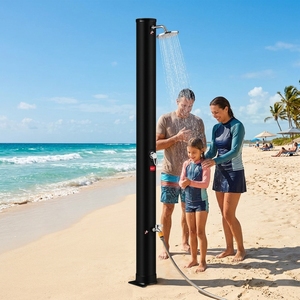 Douche solaire extérieure droite en 2 sections, colonne de douche solaire chauffée 18L en ABS <span class=keywords><strong>PVC</strong></span> pour <span class=keywords><strong>piscine</strong></span>, jardin, plage, cour arrière, spa - Product Image 5