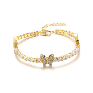 फैशन एकांटों के गहने लक्जरी 18k गोल्ड प्लेटेड समुद्र तट टेनिस ब्रेसलेट महिलाओं के लिए - Product Image 1