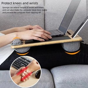 Escritorio ergonómico portátil para computadora portátil con alfombrilla antideslizante y almacenamiento que se adapta hasta 15,6 pulgadas para el trabajo en el hogar - Product Image 5