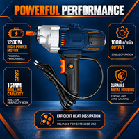 Perceuse électrique OEM ODM 1200W 1000 tr/min, mandrin 16mm pour bois et métal, moteur robuste avec haute performance de perçage