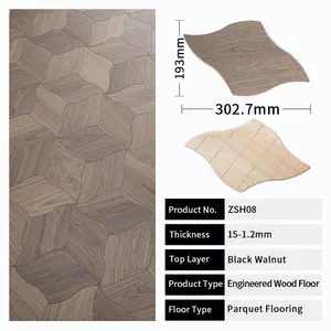 Piso de madeira de alto nível italiano para ambientes internos, 300 modelos, piso em parquet folheado de madeira vintage de Versalhes de 1.2 mm