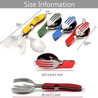 Ensemble de couverts pliables couteau-fourchette-cuillère, outils de camping en plein air, vaisselle portable en acier inoxydable pour pique-nique