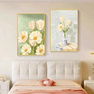 Emballage professionnel pour grande peinture à l'huile avec cadre en bois Design Art déco et motif de nature morte pour la suspension de mariage - Product Image 1