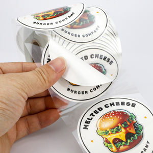 Etiqueta circular para cocina, logotipo personalizado, etiqueta de papel para alimentos, caja de Hamburgo, embalaje impermeable, pegatina para restaurante de <span class=keywords><strong>hamburguesas</strong></span> para pequeñas empresas - Product Image 3