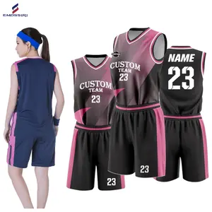 Grosir Custom Jersey basket wanita desain murah seragam basket wanita bahan Polyester Jersey basket perempuan 9113