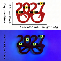 Lunettes de fête en feutre flocon de neige réactives aux UV, accessoires de photomaton de Noël fluorescents pour les fêtes de fin d'année – Meilleures ventes