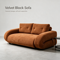 Canapé 2 places inclinable rétro capitonné en tissu avec accoudoirs incurvés, style vintage, pour salon, appartement, maison, centre commercial, café, hôtel, décoration de lounge - Vente en gros
