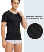 T-shirt de compression respirant à manches courtes pour homme, effet ventre plat, ajustement ajusté, sous-vêtement de sport sculptant le corps