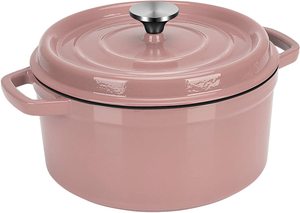 Casserole ronde à double poignée de 4/5 pintes, en fonte émaillée antiadhésive avec couvercle, pour la cuisine - Product Image 6
