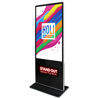 Kiosco de Señalización Digital LCD con Soporte de Piso AIYOS, con Logotipo Iluminado Personalizado, Pantalla Táctil, Computación Edge AI y CMS Remoto