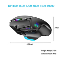 Mouse Gaming Nirkabel 2.4Ghz Sensor Pixart 3325 Hero 10000 DPI RGB Ultra-Ringan 10 Tombol yang Dapat Diprogram Baterai Tahan Lama