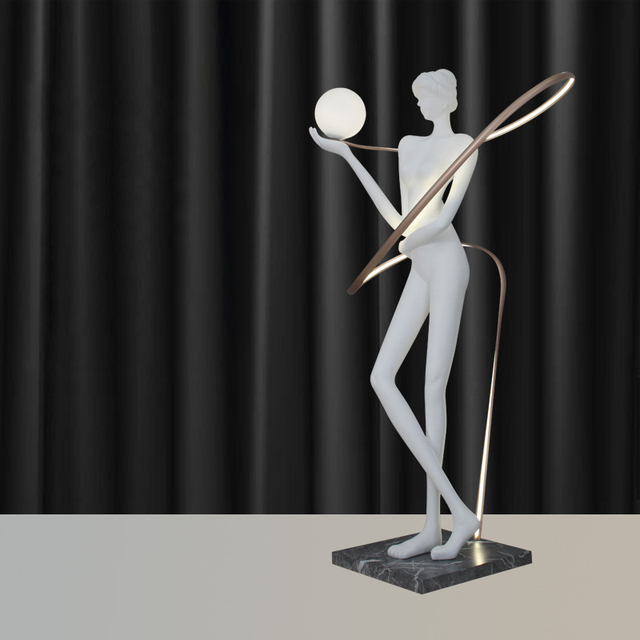 Modern Statue Floor Lamp, Resin Humanoid Floor Lamp LED Bulb Floor Lamp for Living Room Corridor Villa Hotel