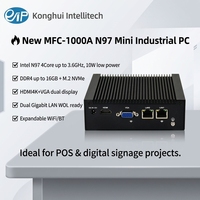 Mini PC Industrial MFC-1000A Intel N97 Alder Lake-N, 4G, 512G, LAN Dual, Pantalla Dual, M.2 NVMe, Win10/11 para POS y Señalización Digital