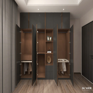 Armoire de chambre à coucher BALOM de style italien, armoire en bois, <span class=keywords><strong>placard</strong></span> intégré, design minimaliste, grande capacité - Product Image 1