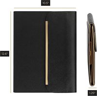 Porte-documents professionnel multifonctionnel A4 en PU, portefeuille magnétique à trois volets personnalisé