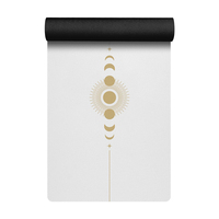 Tapis de yoga en PU à marque privée, logo personnalisé imprimé, base en caoutchouc écologique pour commande en gros